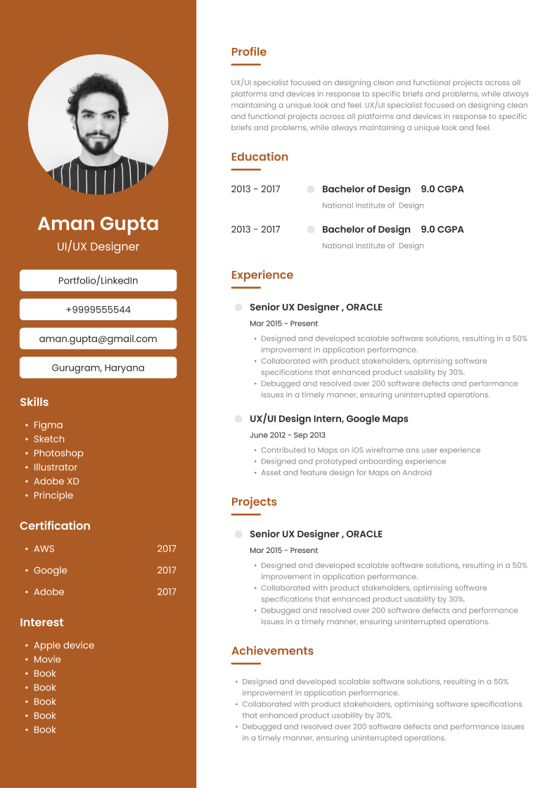 Creative resume template - Royal - General Two Column