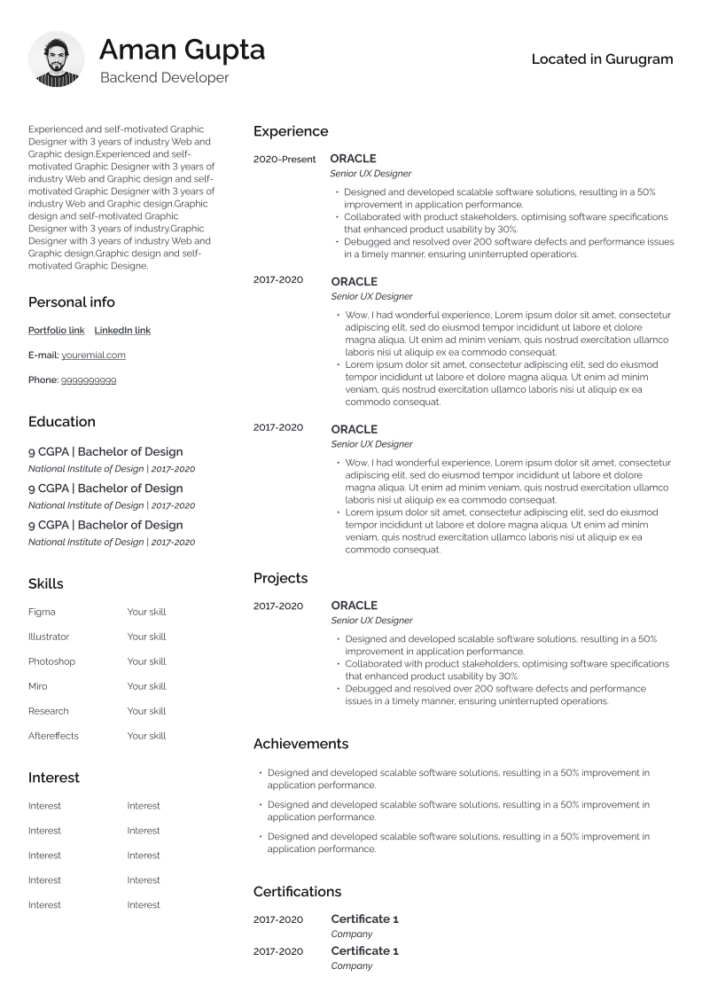 Professional resume template - Polished - General Two Column
