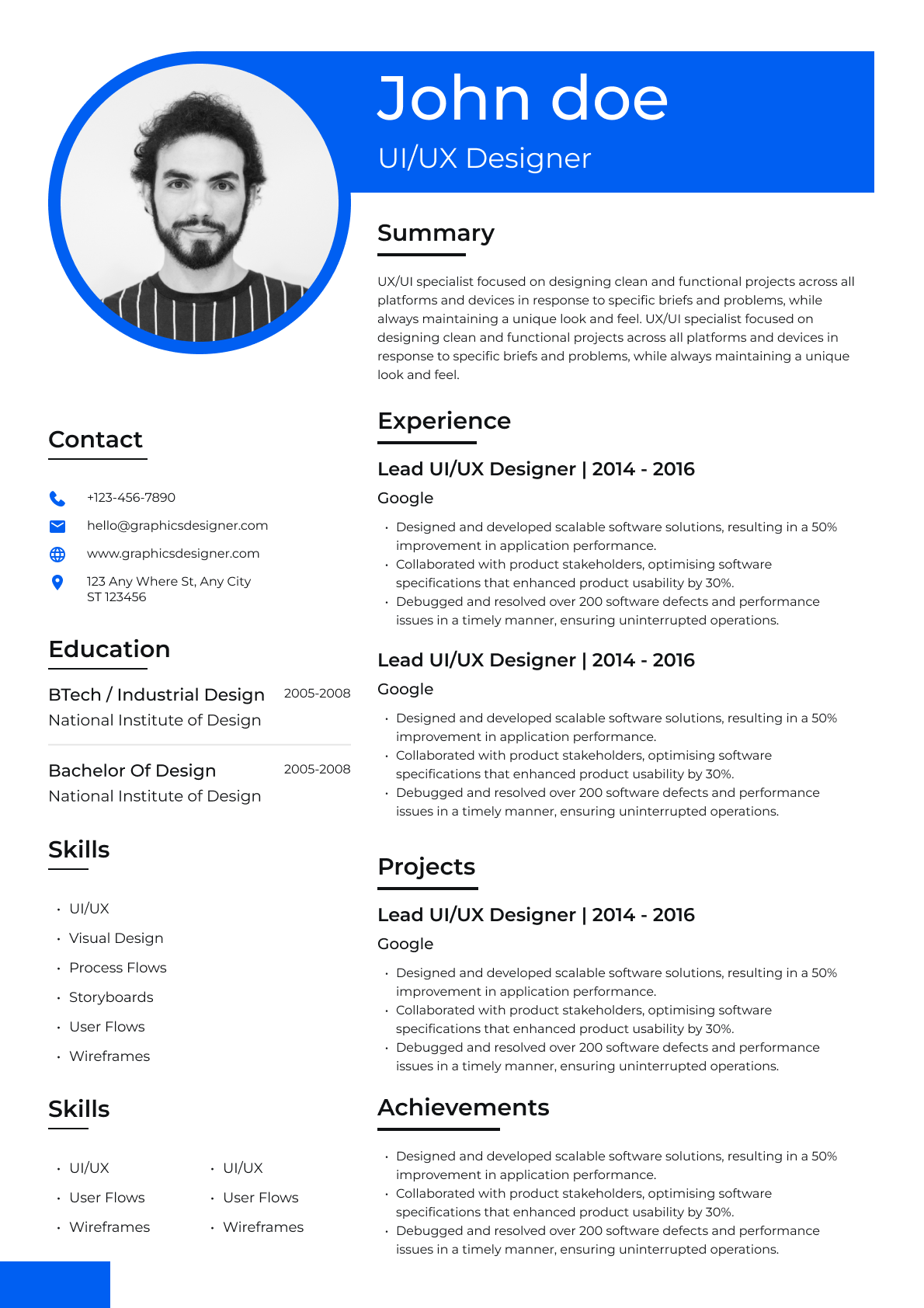 Creative resume template - Dynamic - General Two Column