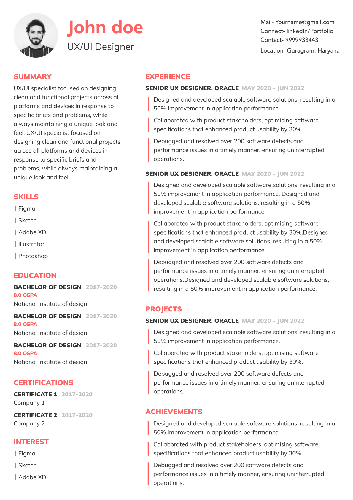 Creative resume template - Accent - General Two Column