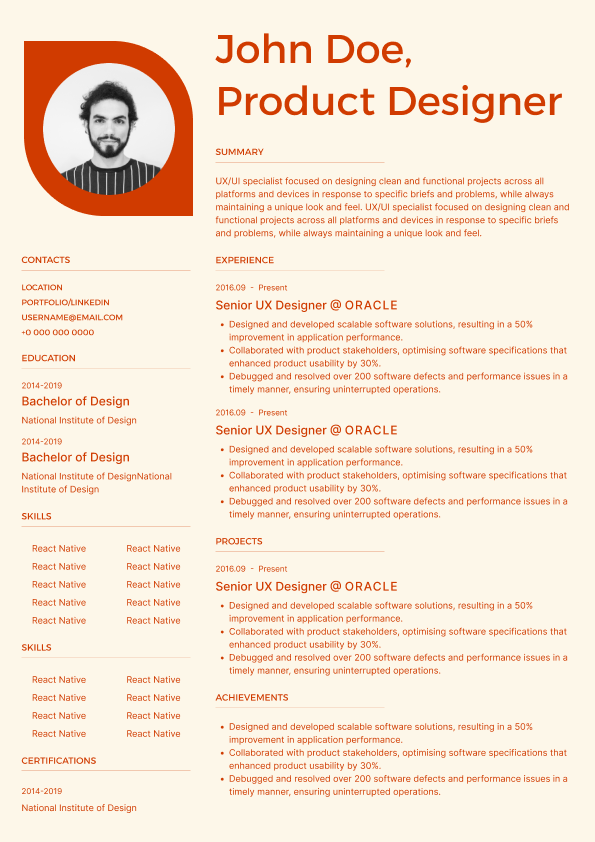 Creative resume template - Creative - General Two Column