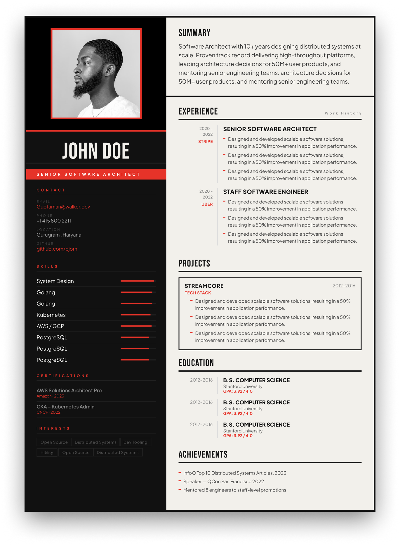 Simple resume template - Authority - General Two Column