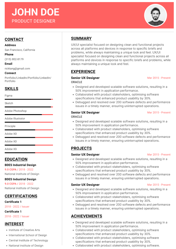 Simple resume template - Formal - General Two Column
