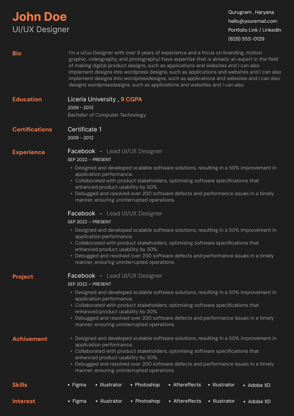 ATS-Friendly resume template - Pulse - General Single Column